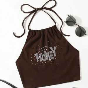 Brown crop top